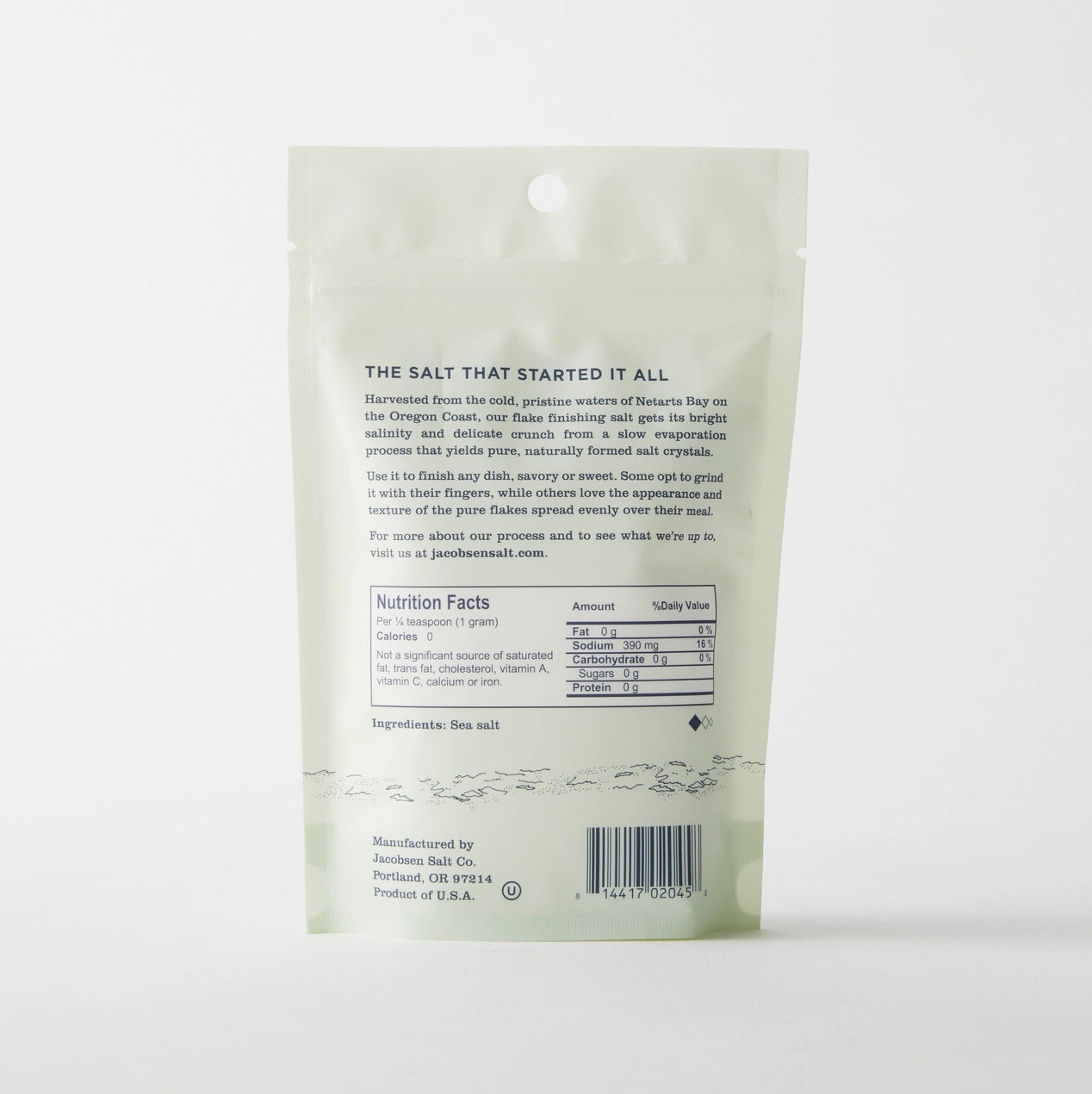 Jacobsen Salt Co - Pure Flake Sea Salt - 4 oz Bag - Netarts Bay, OR