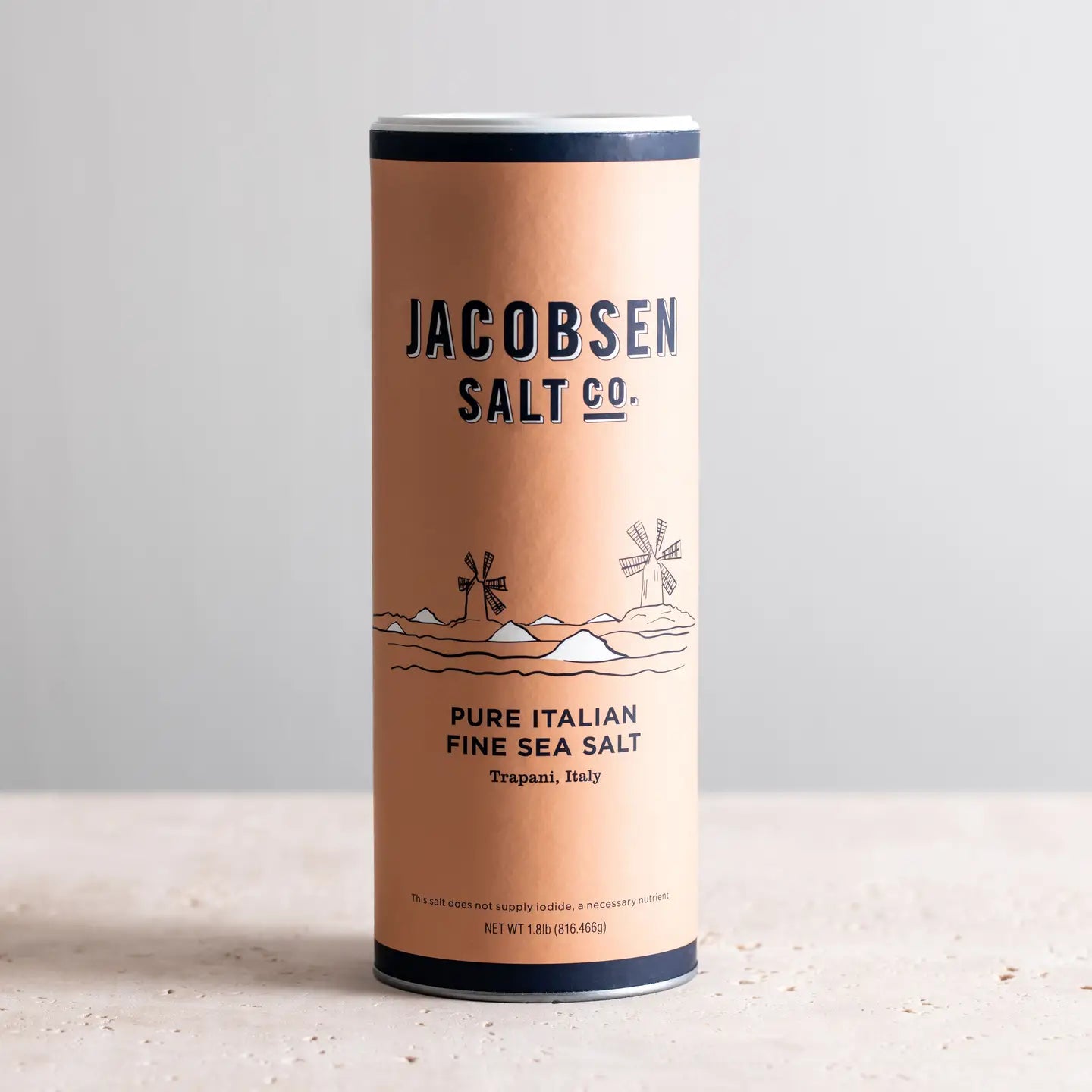 Jacobsen Salt Co - Trapani Pure Italian Fine Sea Salt 1.8 lbs - Trapani, Italy & Netarts Bay, OR