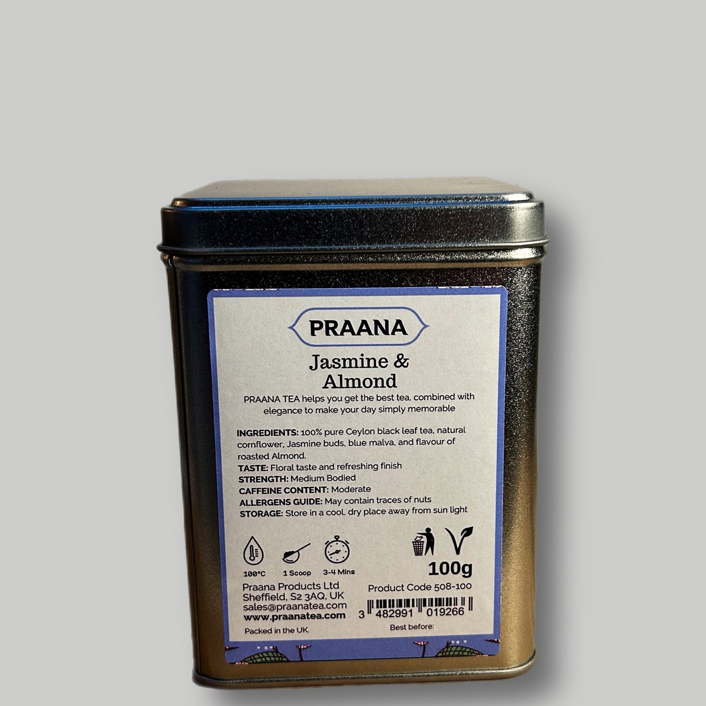 Praana Tea - Black Tea with Jasmine Bud and Almond - U.K.